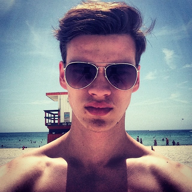 Filip Hrivnak heads to the beach.