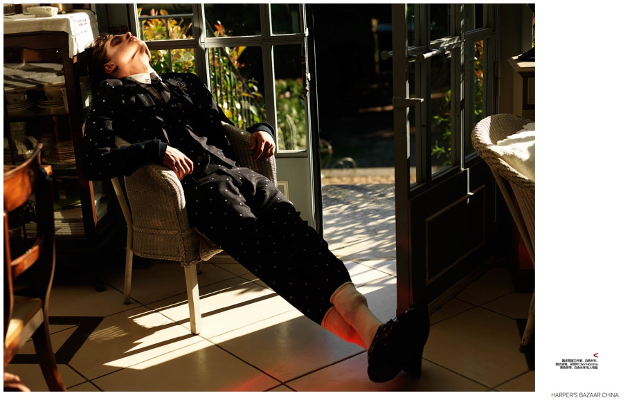 Matthijs Meel + Francois Verkerk Model Fall Fashions for Harper’s Bazaar China