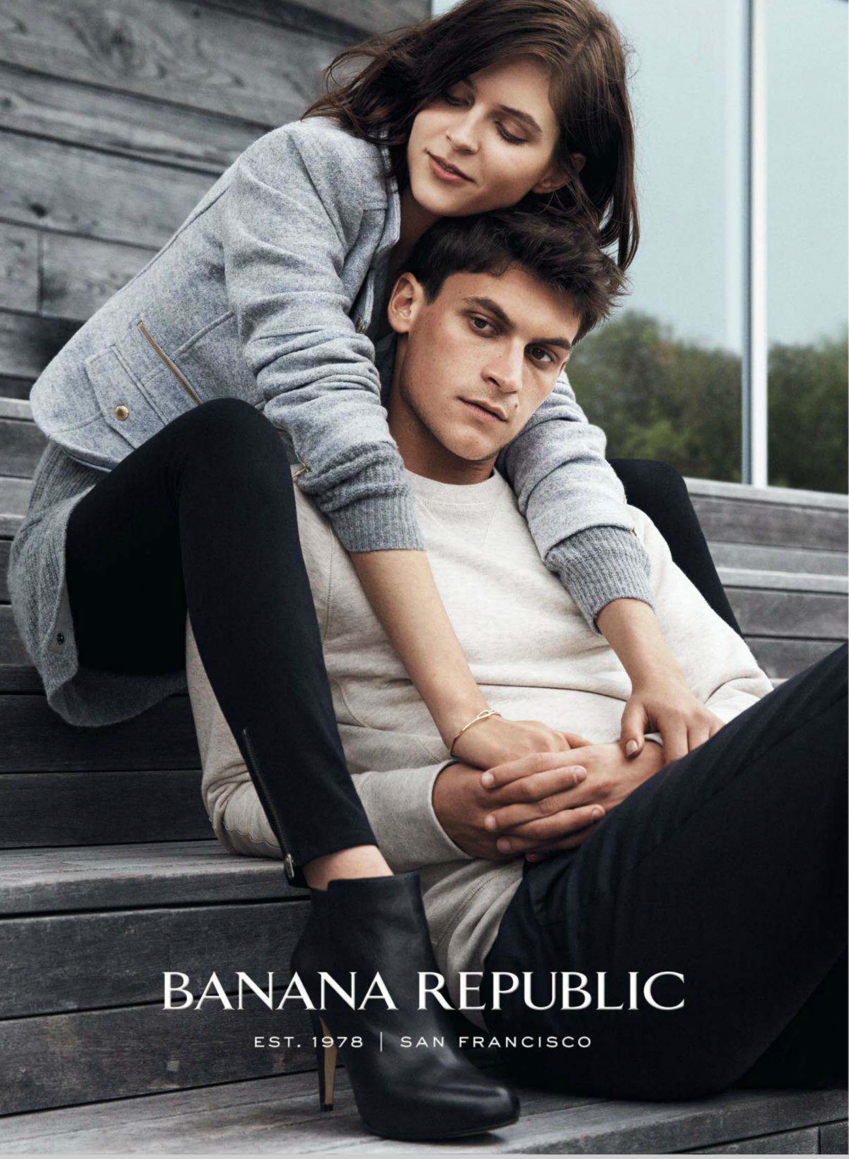 Miles Garber Poses with Girlfriend for Banana Republic Fall/Winter 2014 Ad Campaign