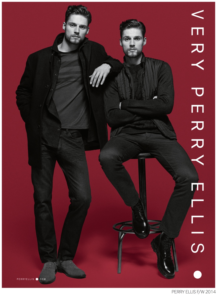 Perry Ellis Sees Double with Fall 2014 Ad Campaign Featuring Mikus Lasmanis