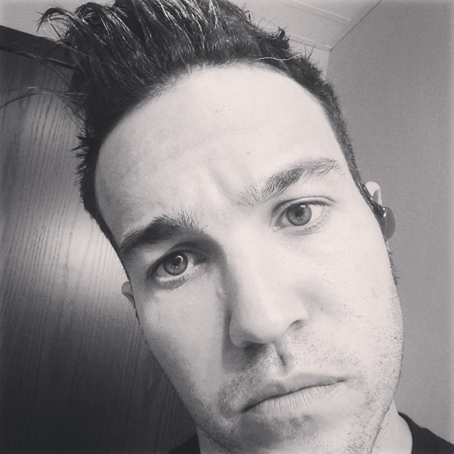 Pete Wentz two weeks ago before he went blond and got a cut.