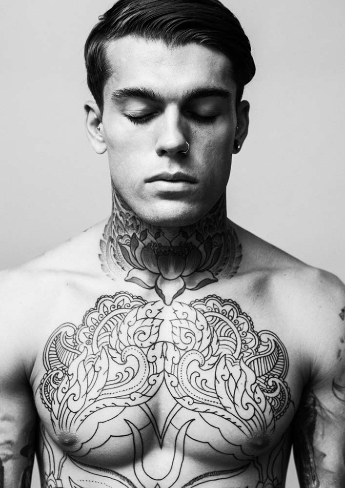 Stephen James Displays Tattoos in Photos by Darren Black – The Fashionisto