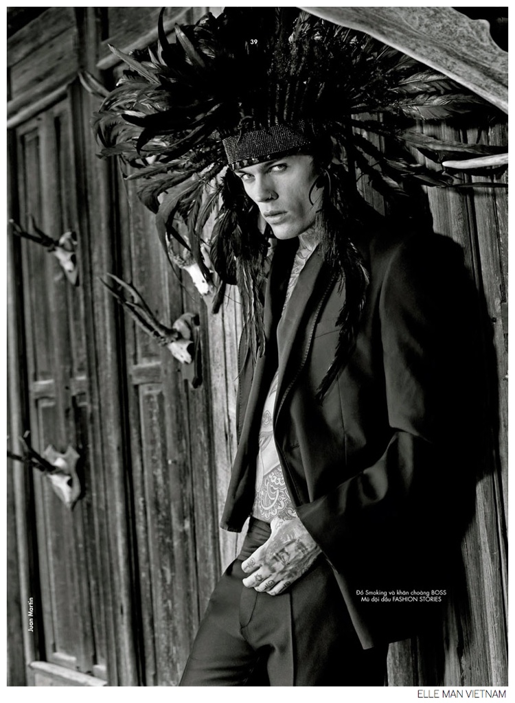 Stephen James Sports Dark Fashions for Elle Man Vietnam