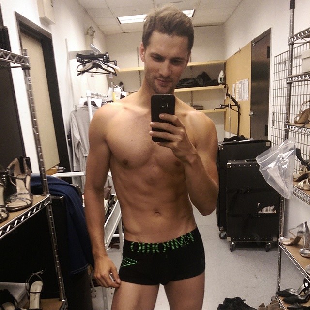 Tomas Skoloudik shows off his Emporio Armani underwear