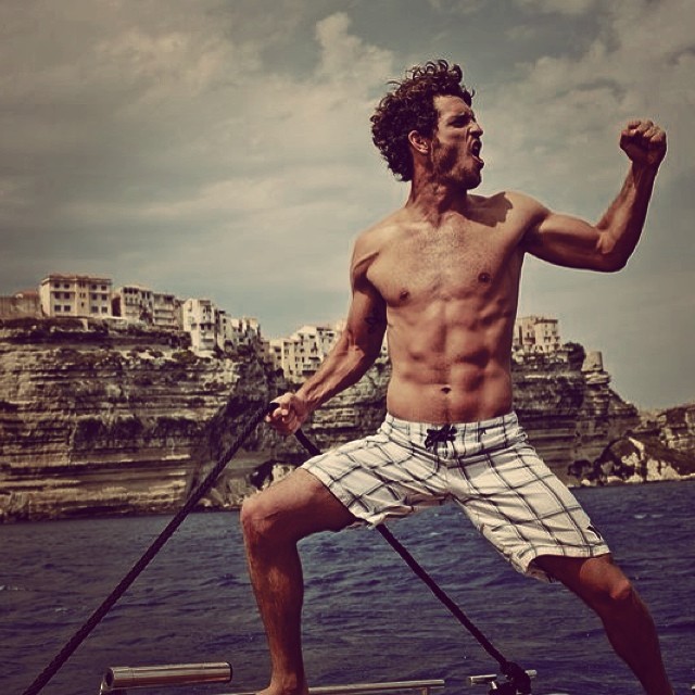 Justice Joslin strikes a pose and shows off his muscles.