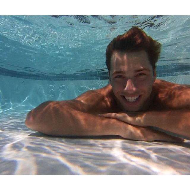 Kacey Carrig enjoys some time in the pool