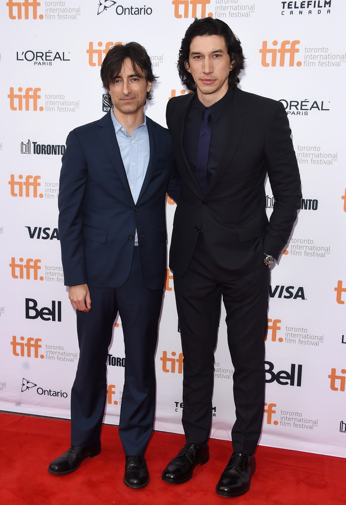 Adam Driver poses with director Noah Baumbach at 'While We're Young' premiere.