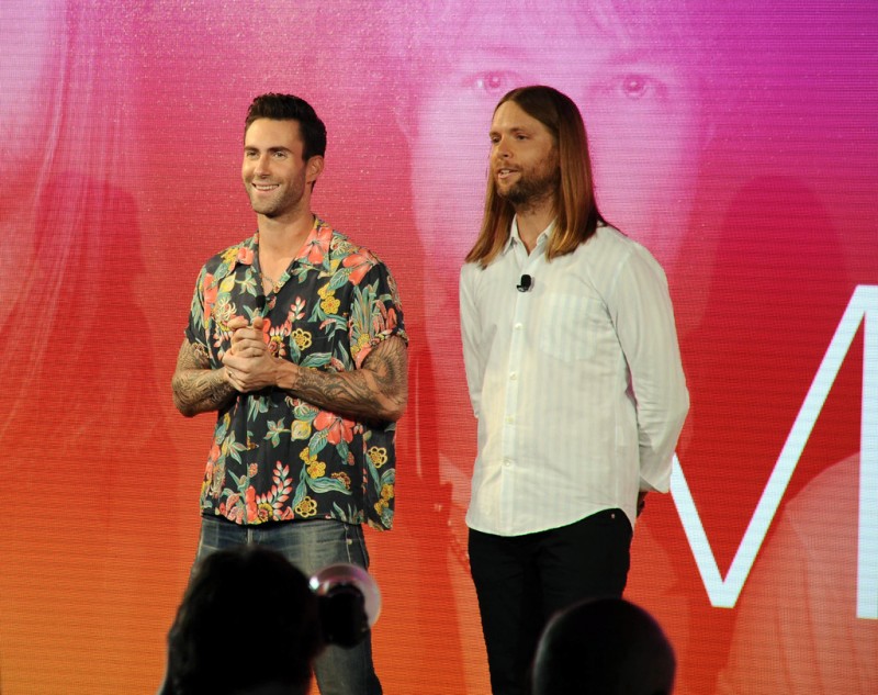 Adam joins fellow Maroon 5 bandmate James Valentine for the Samsung Galaxy Unpacked Launch Event in New York on September 3rd.