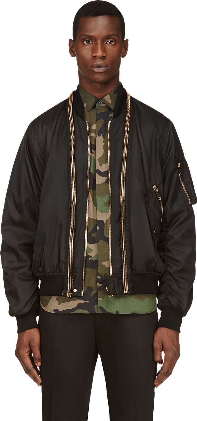 Black gold discount bomber jacket