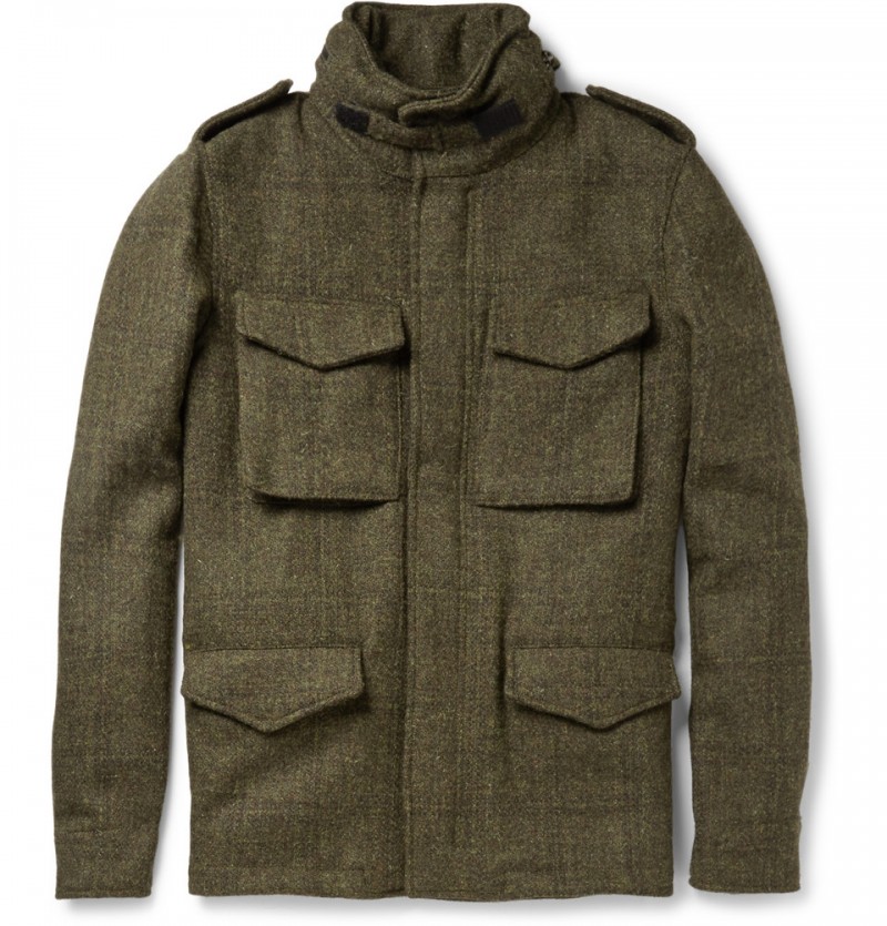 Aspesi Thermore Insulated Harris Tweed Field Jacket