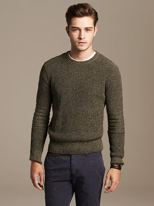 Men's Textured Crewneck Sweater
