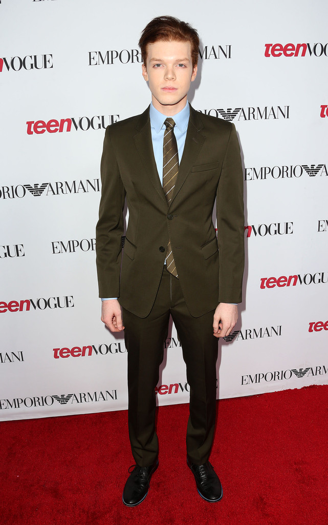 Cameron Monaghan Makes Classic Blue & Brown Style Statement in Emporio Armani