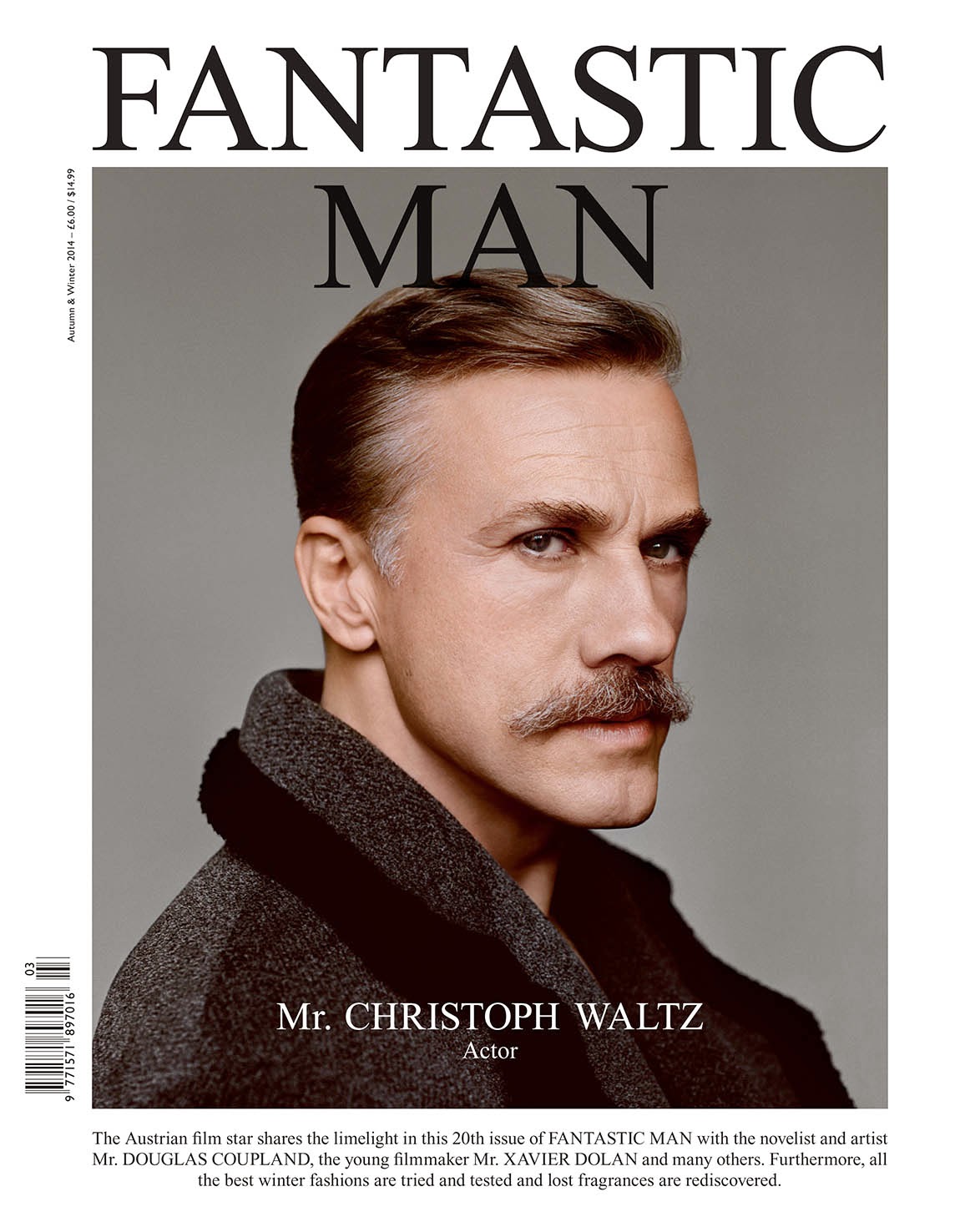 Christoph Waltz Covers Fantastic Man Fall 2014 Issue