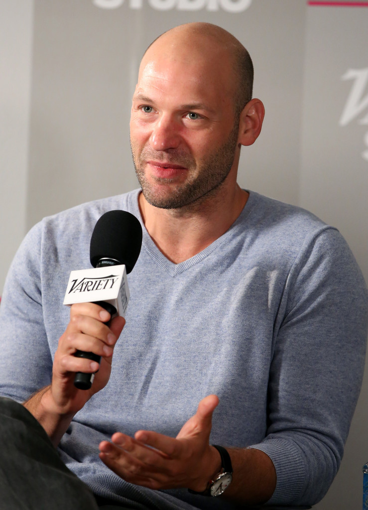 Corey Stoll stops by the Variety Studio in a simple v-neck sweater.