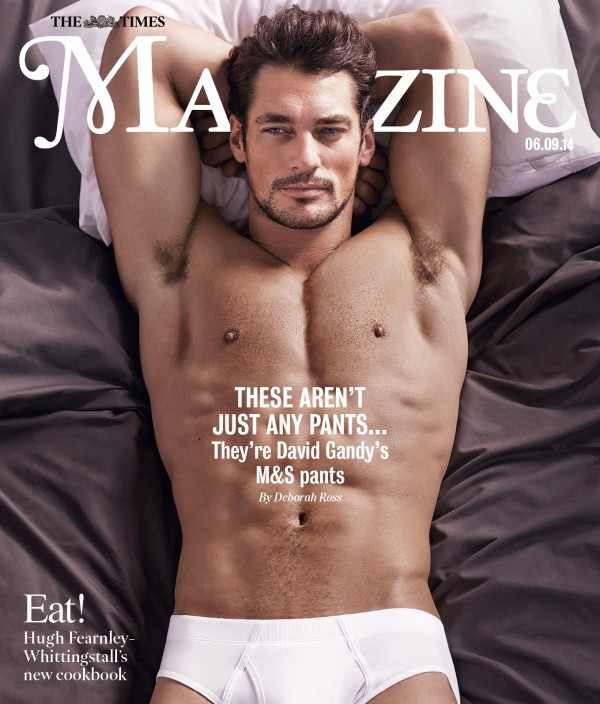Shirtless David Gandy in Marks & Spencer Underwear Covers The Times
