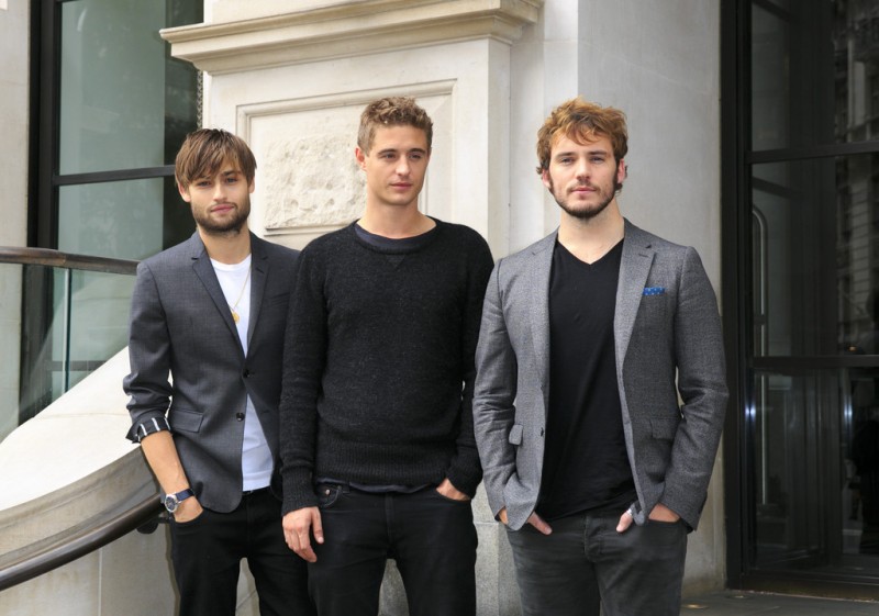 On September 10th, actors Douglas Booth, Max Irons and Sam Claflin were all smiles, attending a photocall in London for their new movie 'The Riot Club'. Going casual for the event, the trio wore sports jackets, t-shirts and knitwear paired with black denim and trainers and boots.