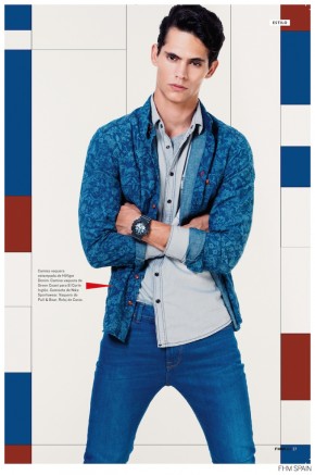 Francisco Peralta Models Casual Fall Denim Looks for FHM Spain ...