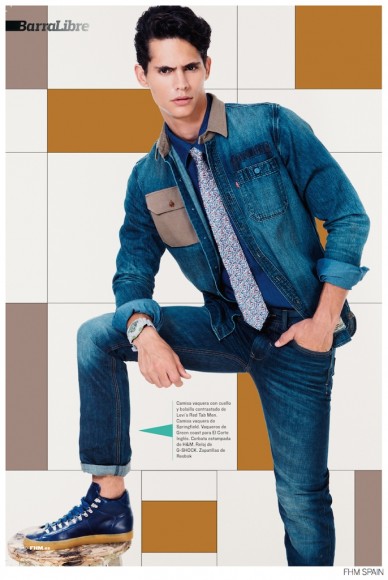 Francisco Peralta Models Casual Fall Denim Looks for FHM Spain ...