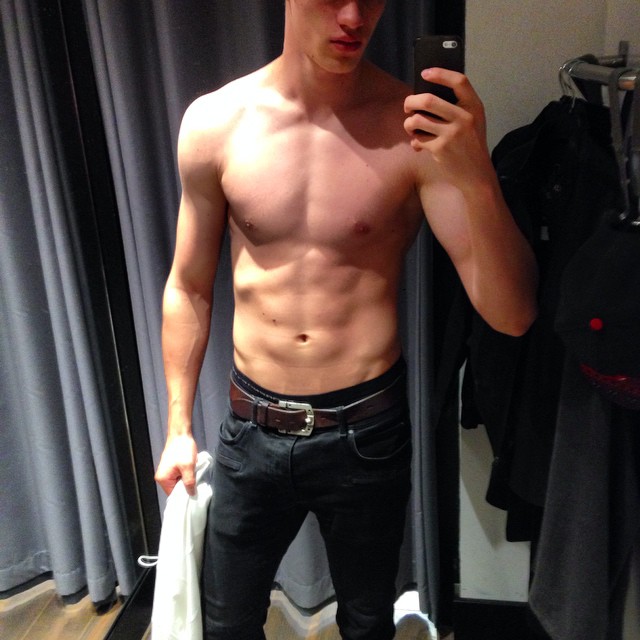 Filip Hrivnak poses for a mirror selfie