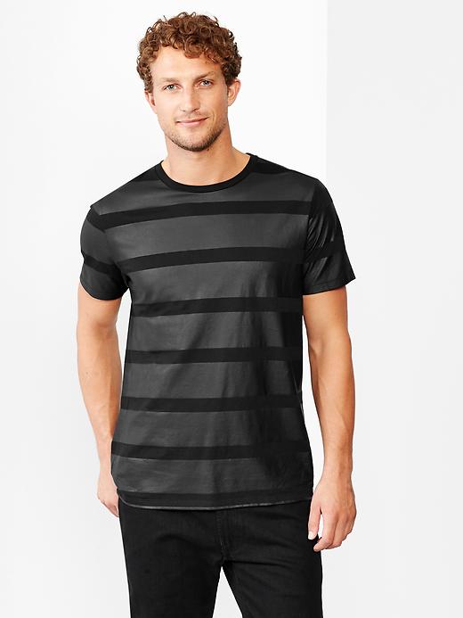 En Noir Coated Rugby Stripe T-Shirt