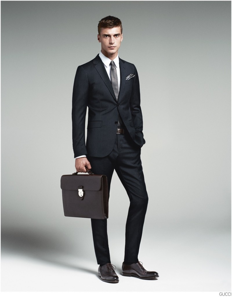 Clément Chabernaud Models Gucci Men's Tailoring Suit Collection