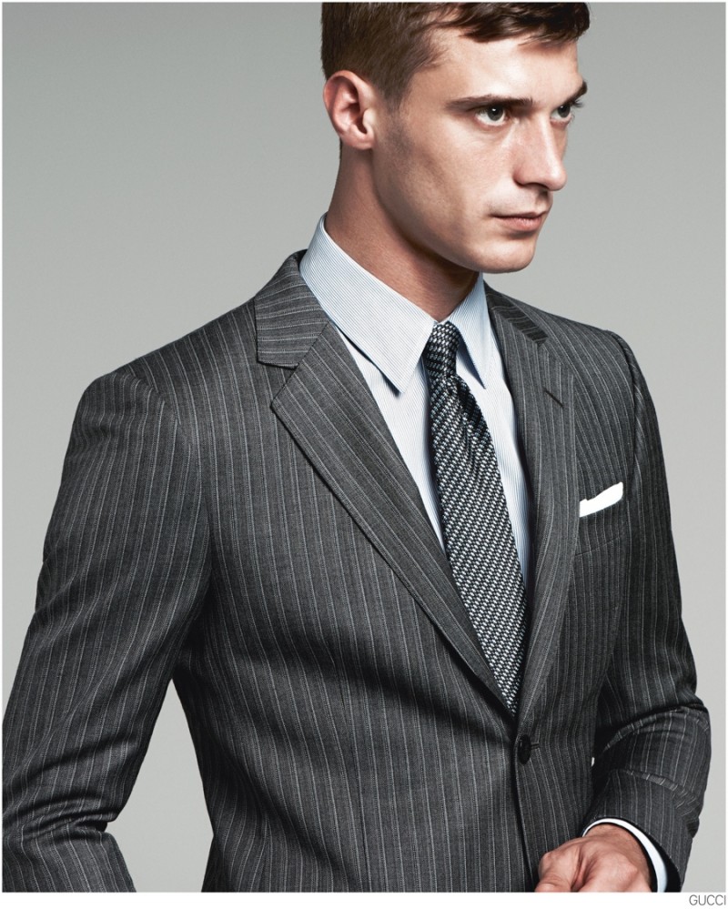 Clément Chabernaud Models Gucci Men's Tailoring Suit Collection