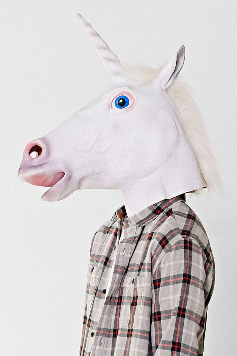 Halloween White Unicorn Mask