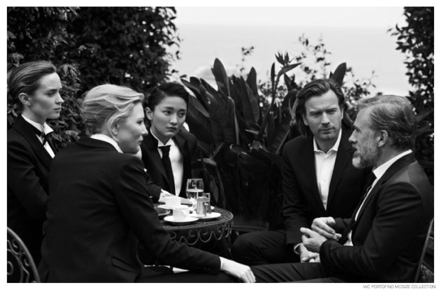 Ewan McGregor and Christoph Waltz have a moment with actress Cate Blanchett and model Zhou Xun.