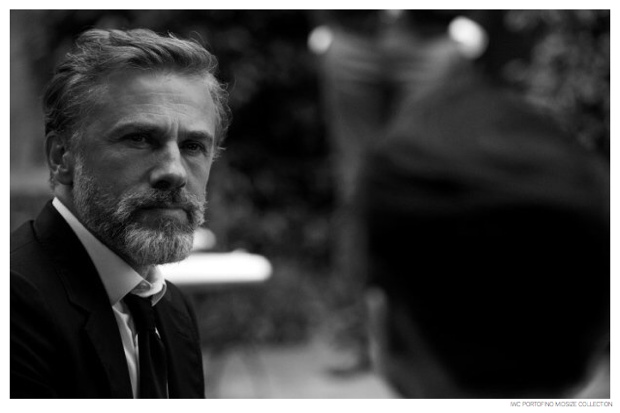 Christoph Waltz is captured in a quiet moment.