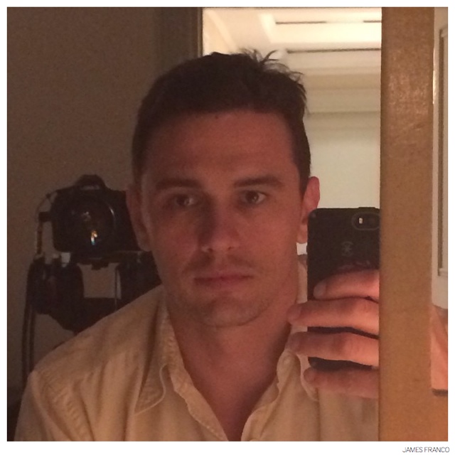 James Franco takes a photo right before going bald.