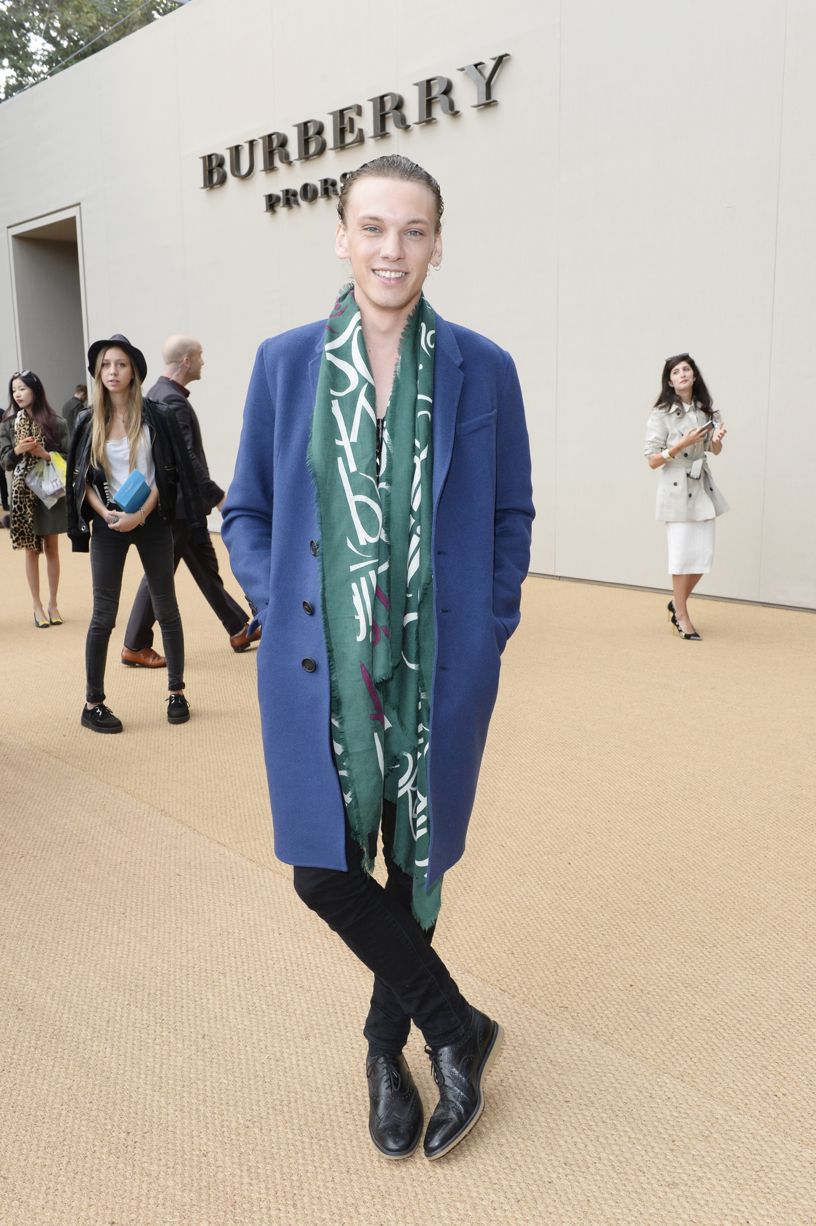 Jamie Campbell Bower wearing Burberry at the Burberry Prorsum Womenswear Spring Summer 2015 Show