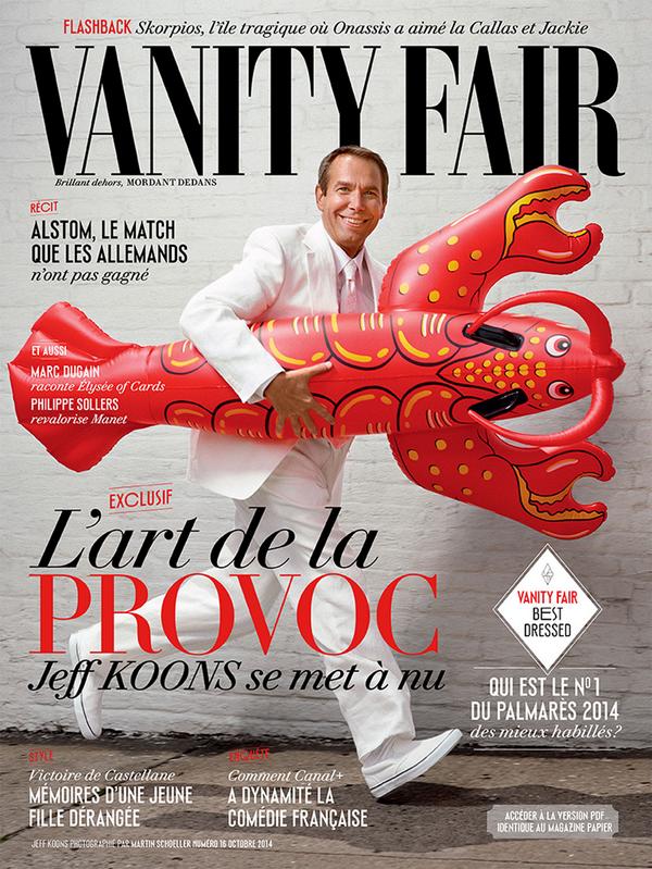 Jeff Koon Covers Vanity Fair France October 2014 Issue in White Suit