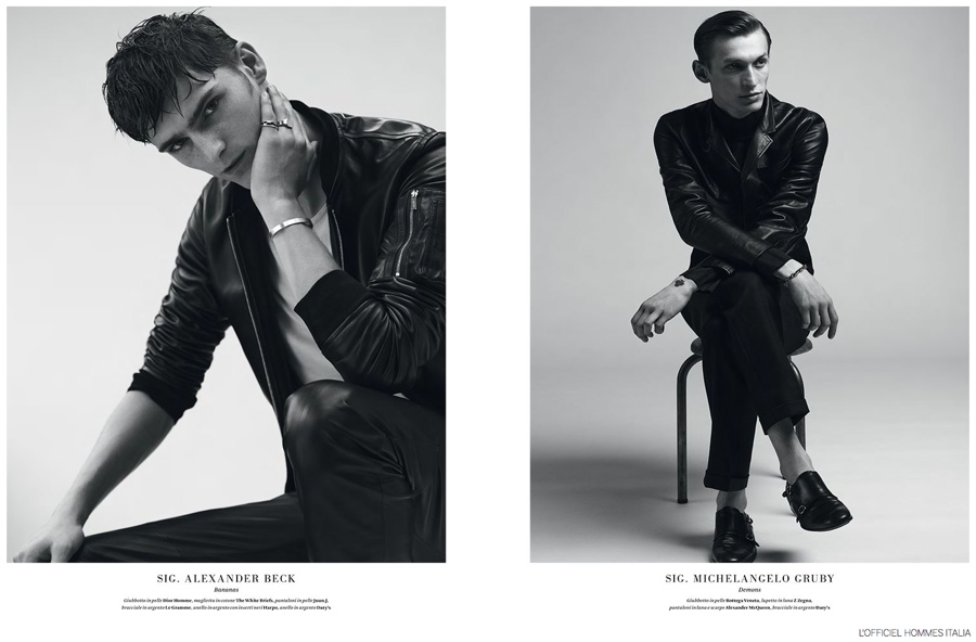 Jester White, Alexander Beck + More Model Fall Leathers for L’Officiel Hommes Italia
