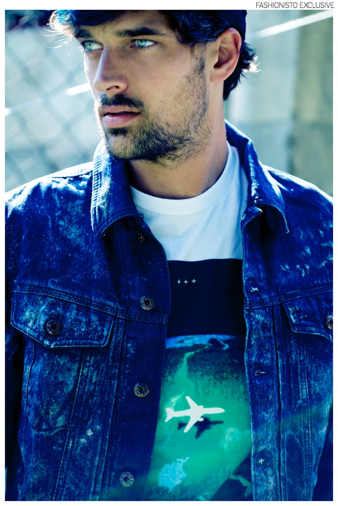 Michael wears t-shirt Ambig from Rag and denim jacket Diesel.