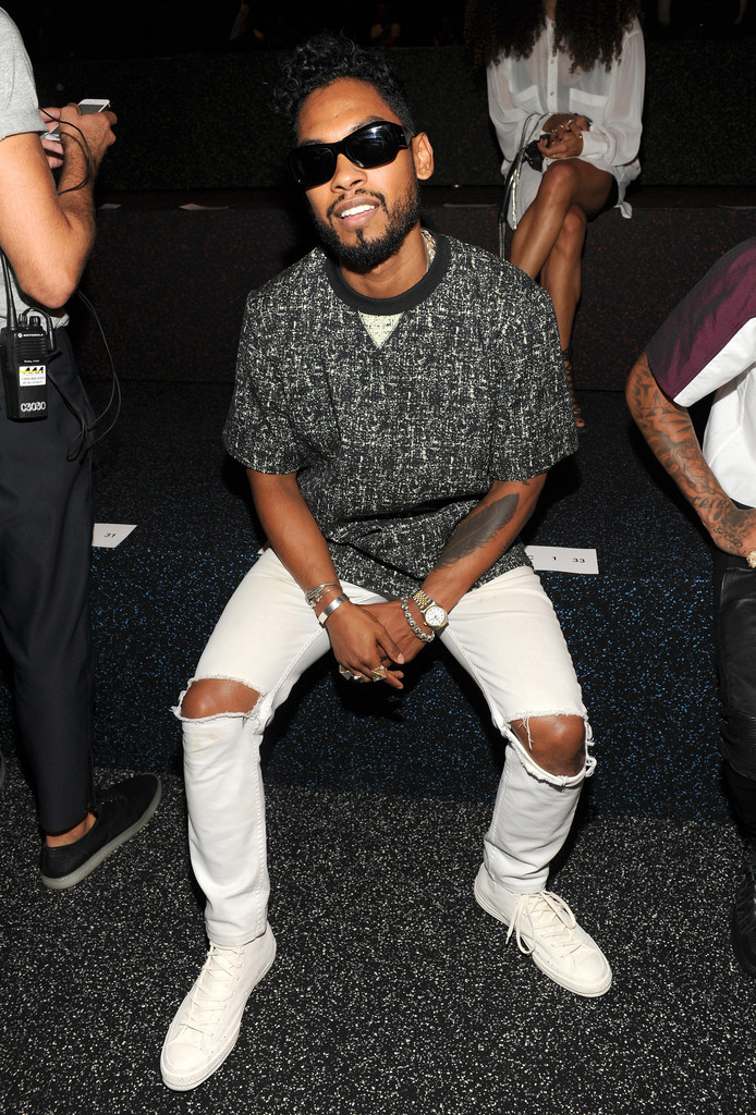 Miguel Keeps it Cool in Black & White at Alexander Wang Spring 2015 Show