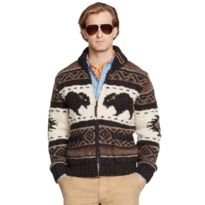 Ralph Lauren Buffalo Full Zip Cowichan Sweater