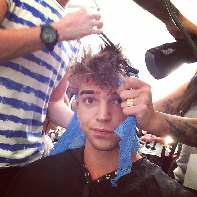 River Viiperi does his time in the makeup chair.