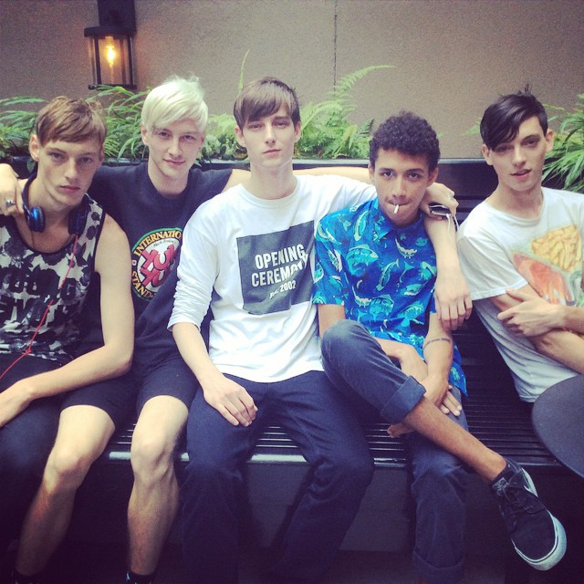 Roberto Sipos, Benjamin Jarvis, Laurie Harding, Jackson Hale and Trevor Feehan catch up in the Big Apple.