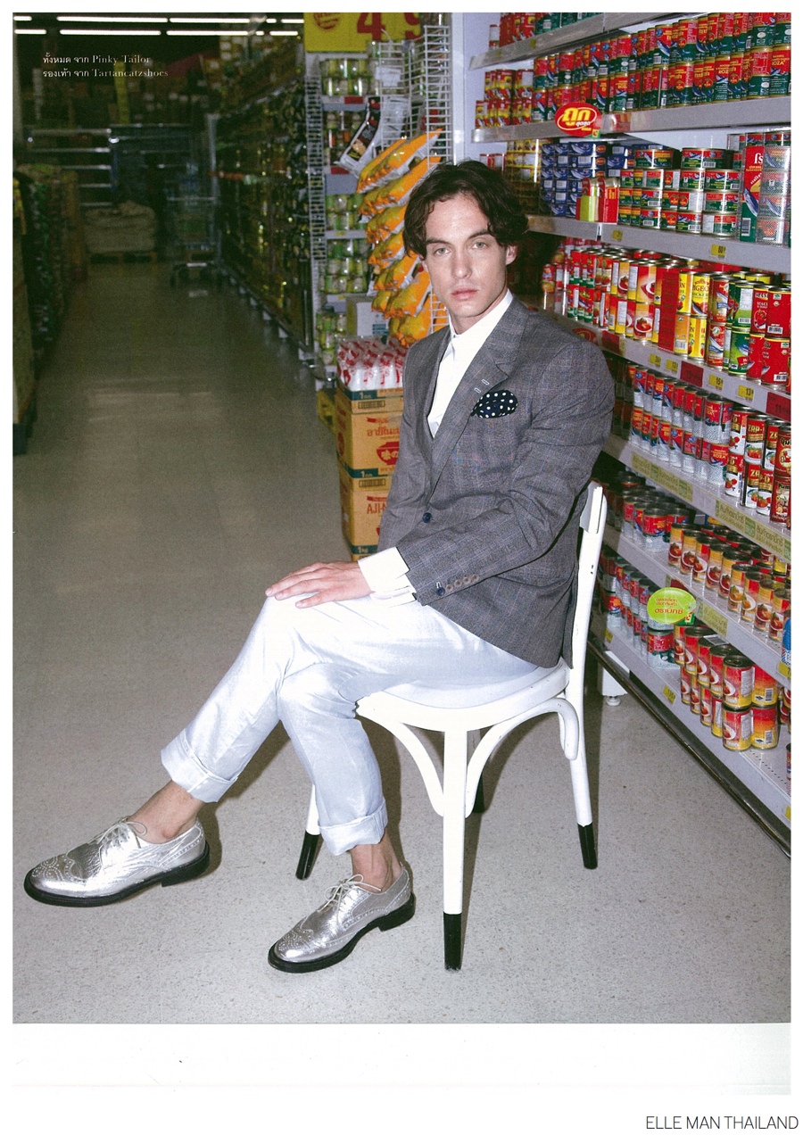 Sunny Burns Takes a Seat for Elle Man Thailand