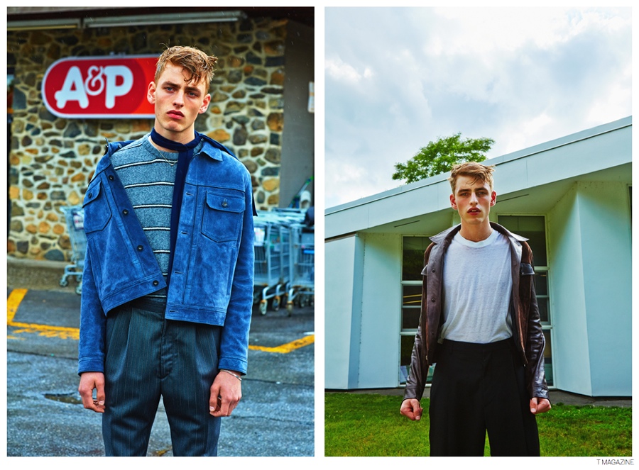 Erik Fallberg Models Fall's Leather Jackets for T Magazine