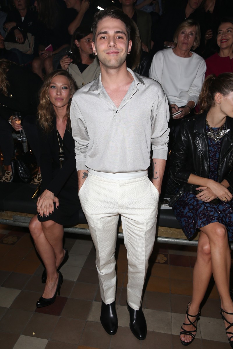 Xavier Dolan poses front row at Lanvin's spring 2015 womenswear show