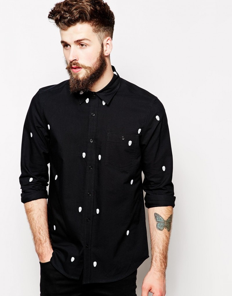 ASOS Skull Embroidery Shirt