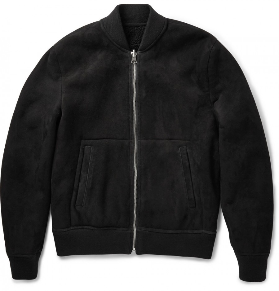 Get the Look: Try on a Acne Studios Otto Shearling Suede Reversible Bomber Jacket. The classic stunner is reversible for a shearling alternative.