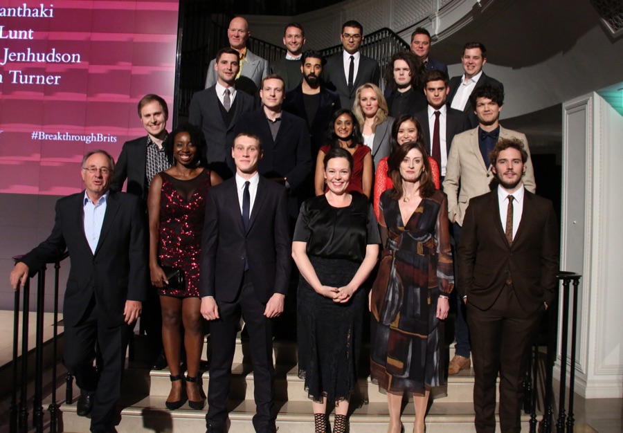 The Breakthrough Brits pose with the event's hosts.