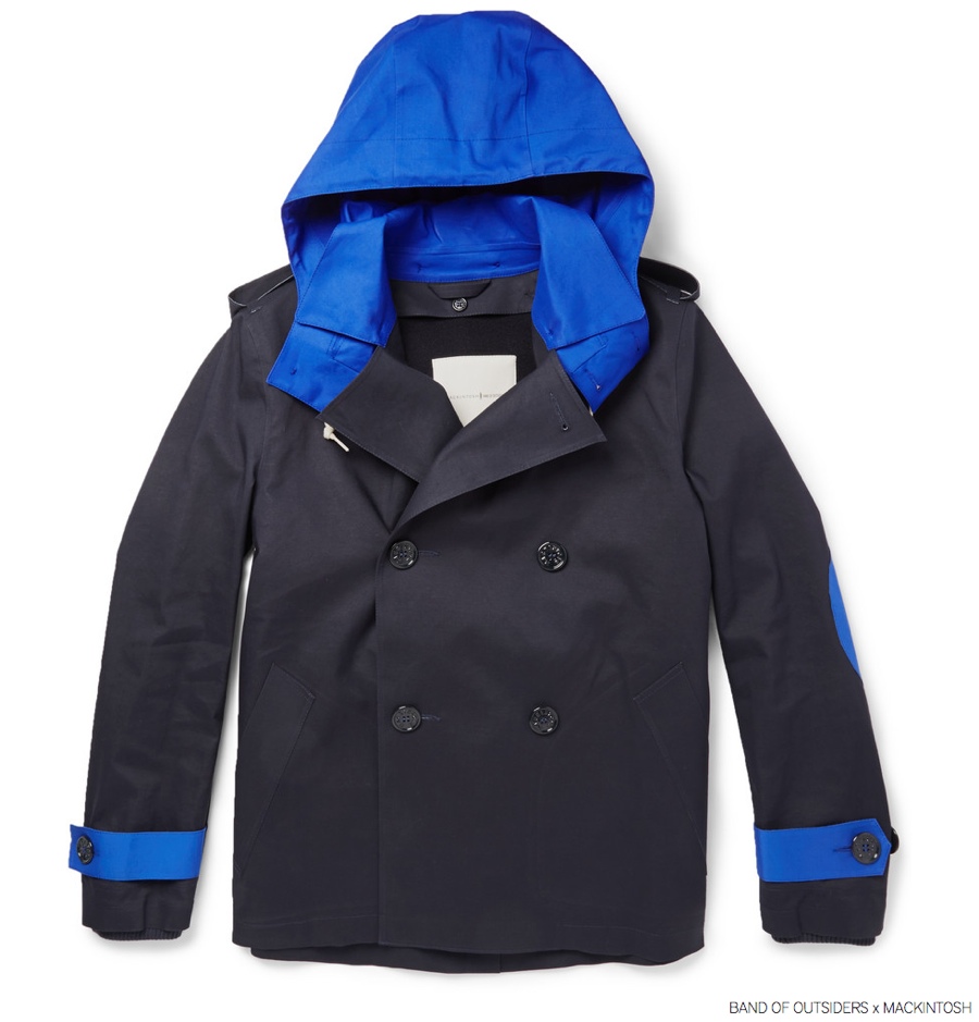 Band of Outsiders Mackintosh Bonded Cotton Peacoat