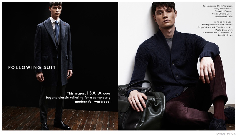 Andrew Westermann Models ISAIA Fall/Winter 2014 for Barneys New York