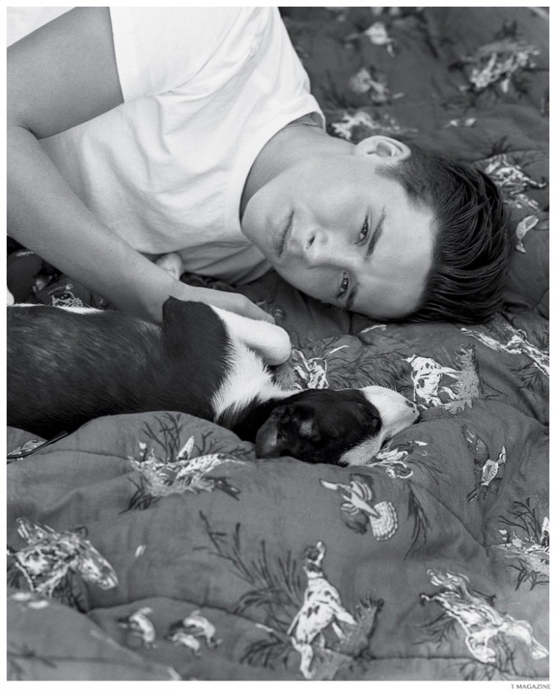 Brooklyn Beckham models t-shirt Calvin Klein.