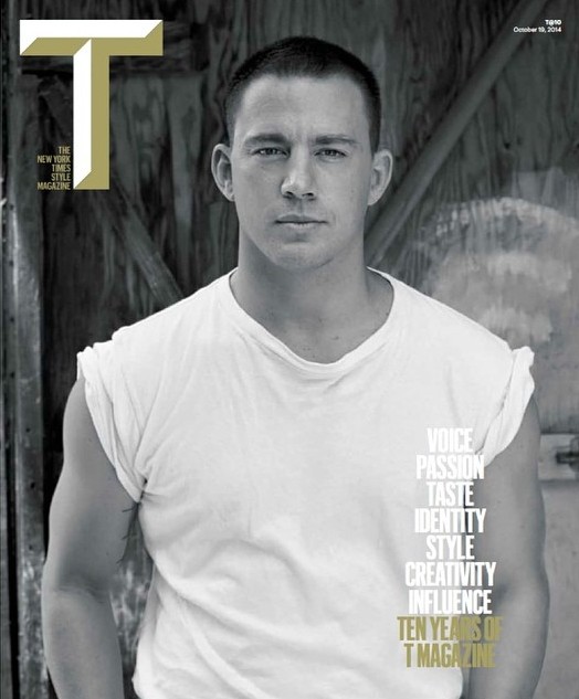 Channing Tatum Stripped for T Magazine October 2014 Cover Photo Shoot