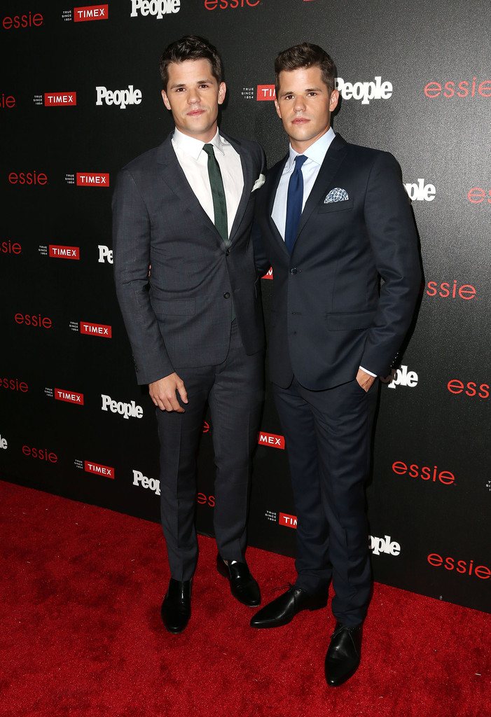 Meanwhile, brothers Charlie and Max Carver were picture perfect in their two-button suits, pocket scarves, jewel tone skinny ties and light colored dress shirts.