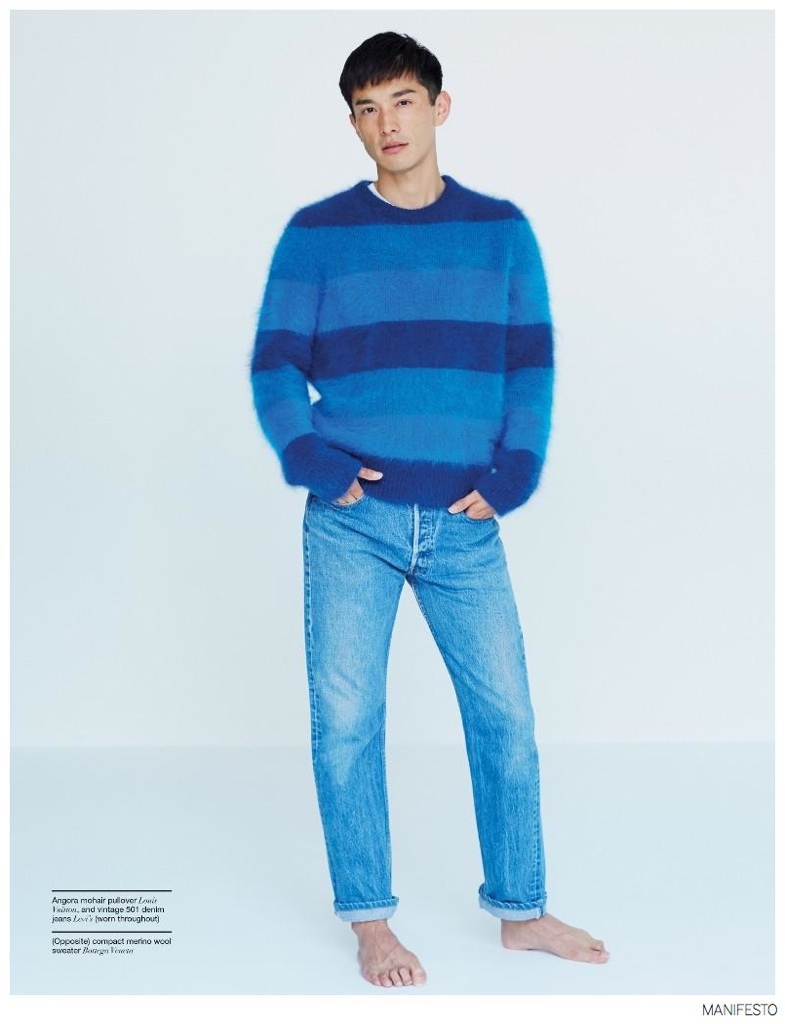 Daisuke Ueda Dons Sweaters & Denim Jeans for Manifesto